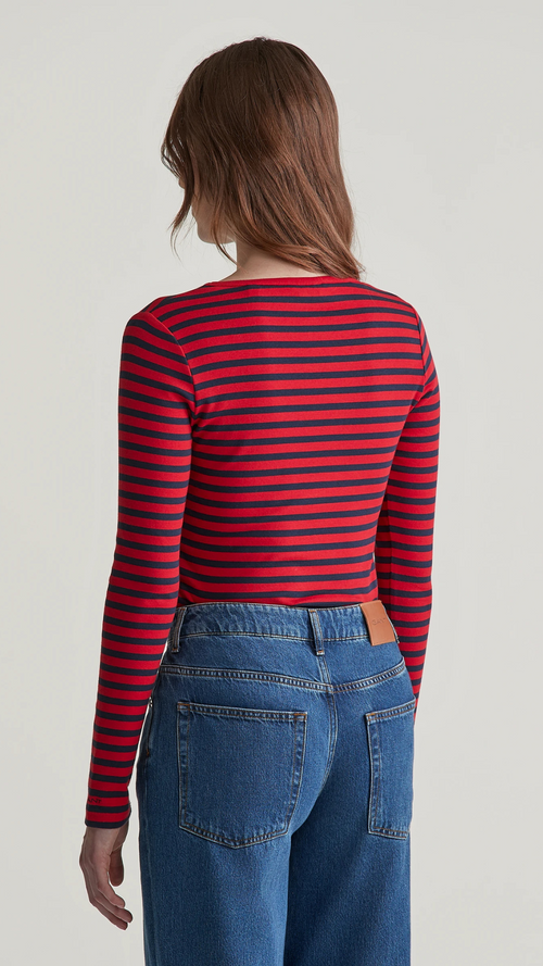 Slim Striped Ribbed T-Shirt