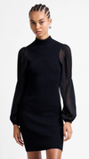 Krista Mix Long Sleeve Knitted Mini Dress