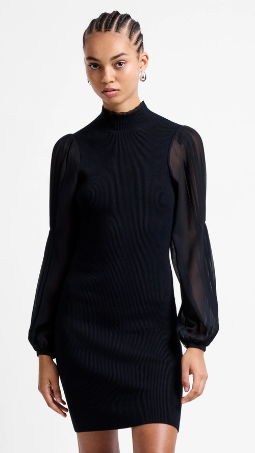 Krista Mix Long Sleeve Knitted Mini Dress
