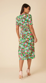 Green Floral Alexa Midi Dress