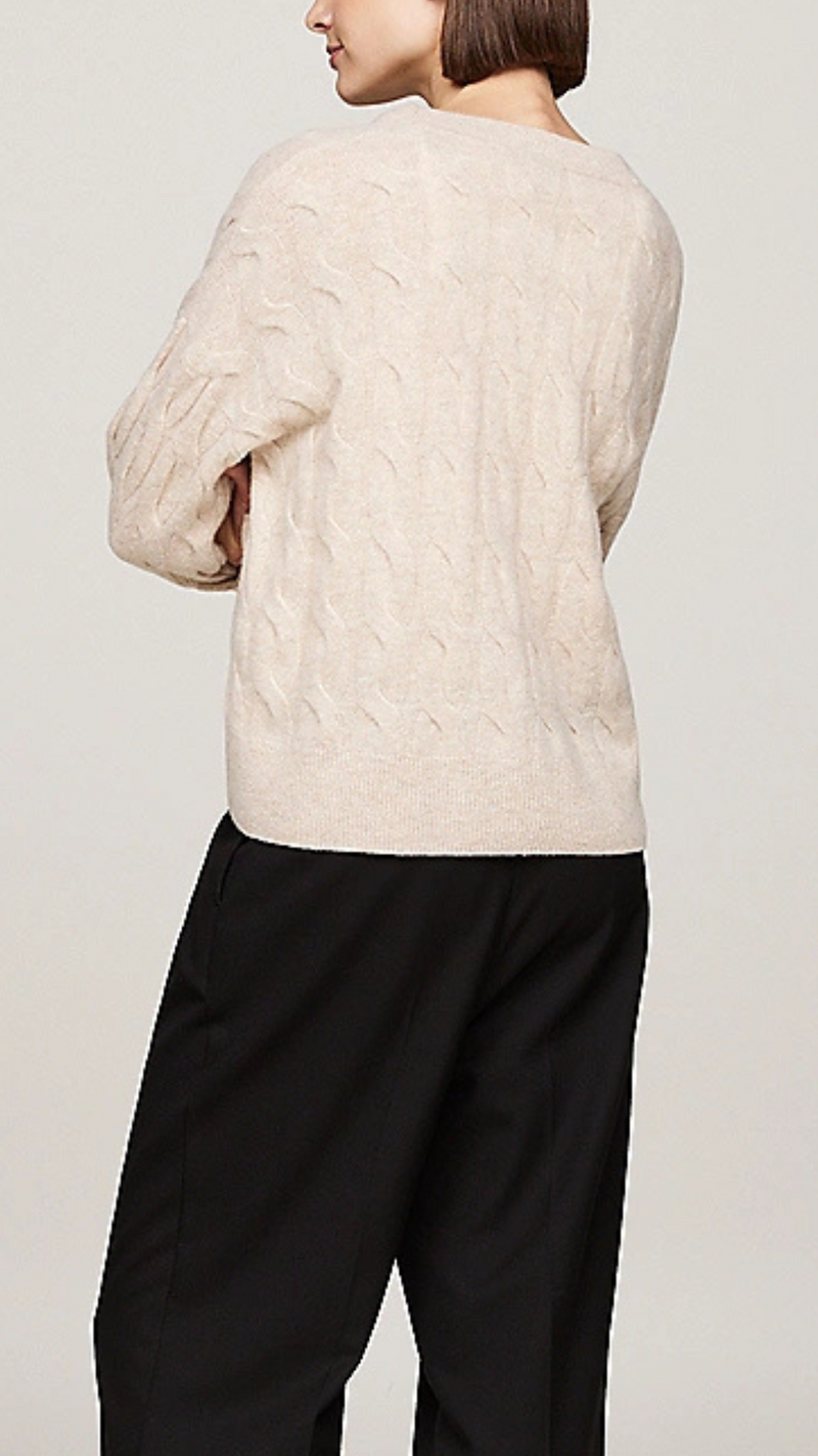 Pure Wool Oversized V-Neck Cardigan