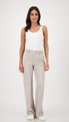 Straight-leg velour trousers