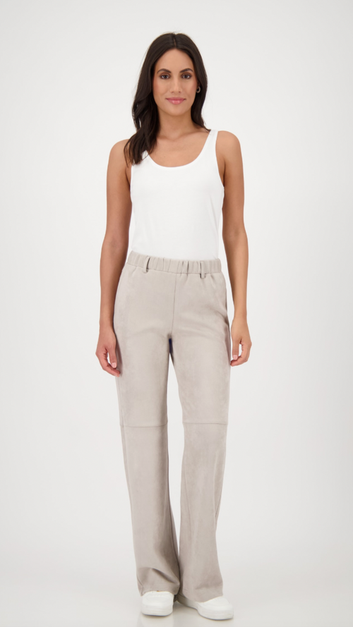 Straight-leg velour trousers