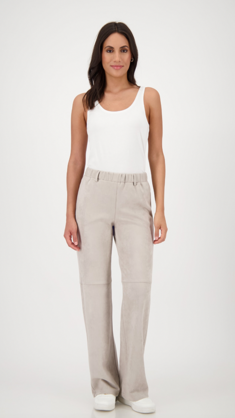Straight-leg velour trousers