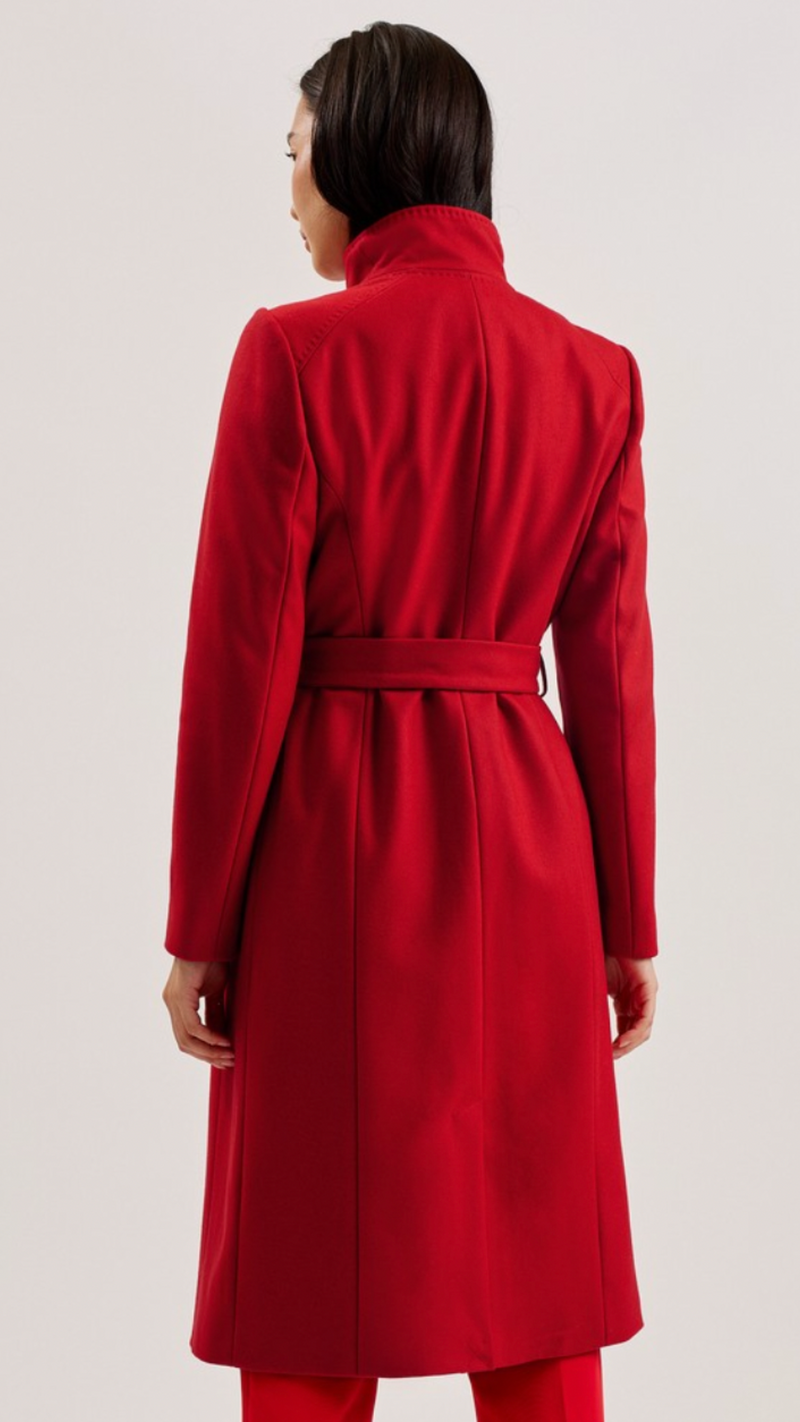 Rose Midi Length Belted Wrap Coat