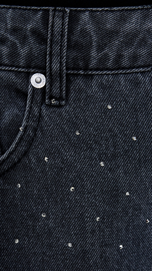 Ralphie Denim Embellished Wide Leg Jeans