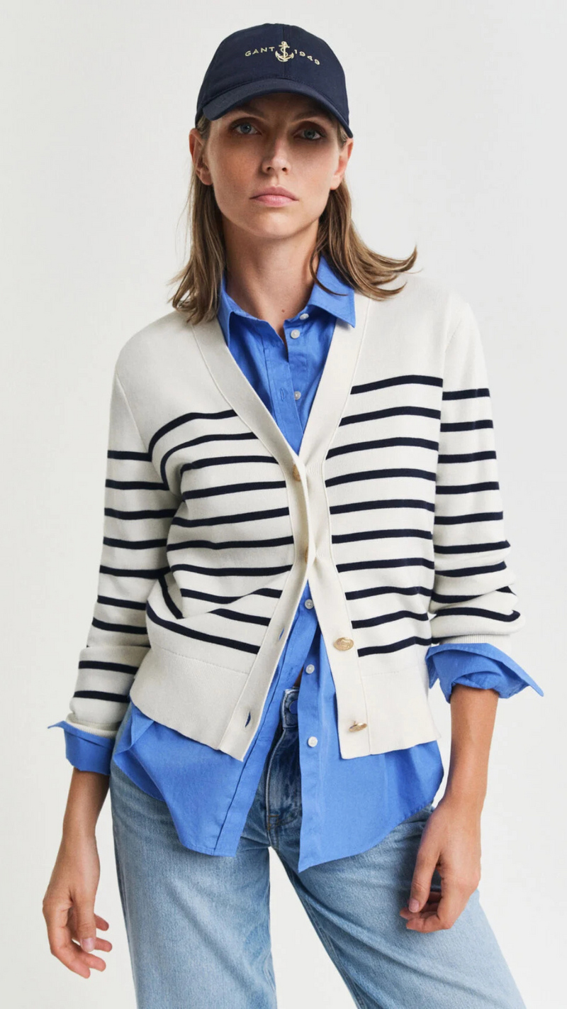 Striped Cotton Cardigan