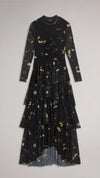Mirande Scattered Floral Tiered Midaxi Dress