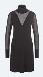 Knitted Dress with Sheer Sleeve