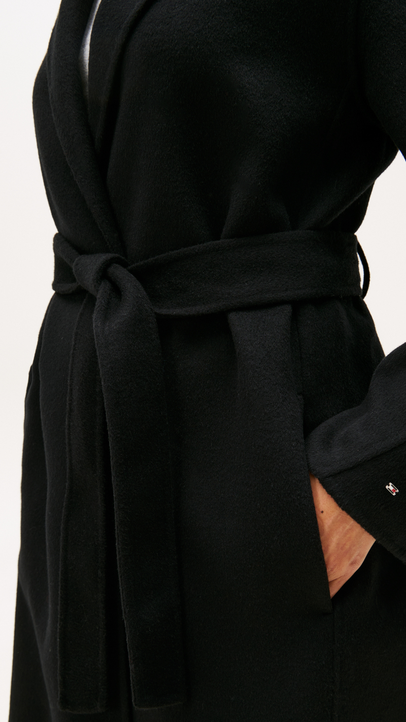 Double- Faced Wool Blend Regular Belted Coat