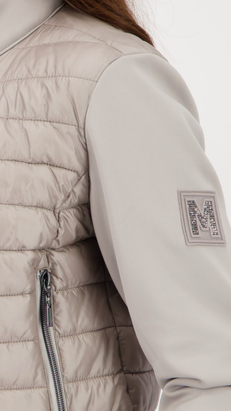 Quilted jacket with neoprene