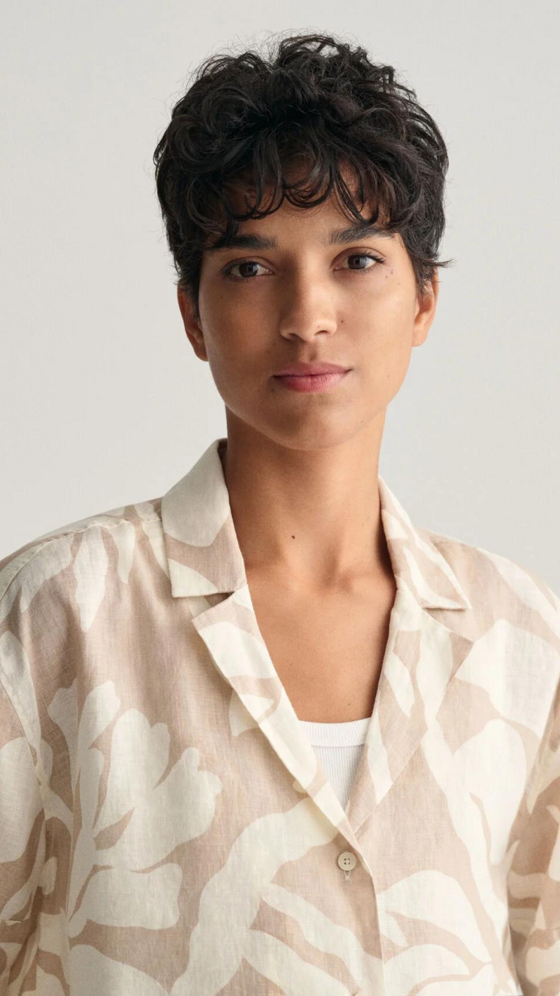 Relaxed Fit Palm Print Shirt