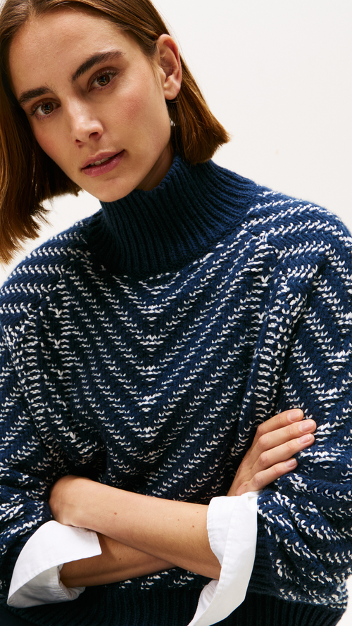 Pure Wool Cable Knit Relaxed Jumper