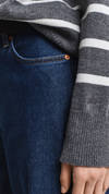 Striped Superfine Lambswool Turtleneck Sweater