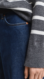 Striped Superfine Lambswool Turtleneck Sweater