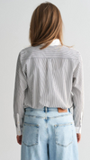 Regular Contrast Collar Striped Shirt