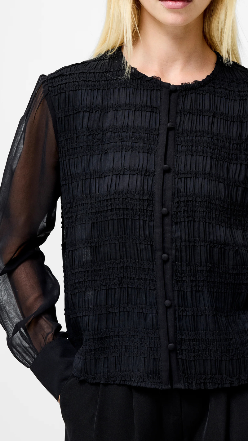 Canary Pleated Long Sleeve Shirt