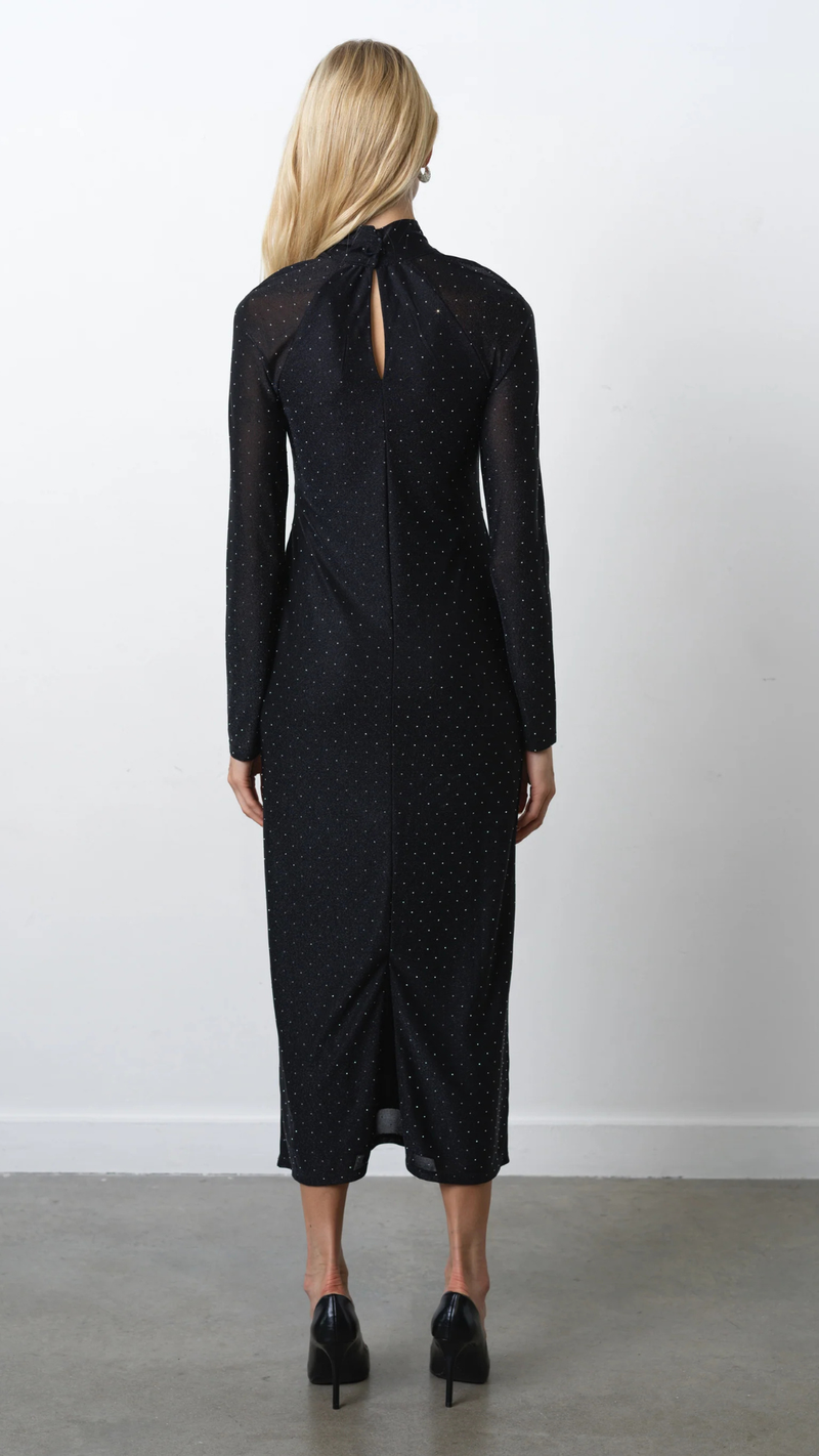 Shosana Hotfix Diamante Wrapover Midi Dress