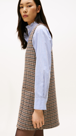 Heritage Check Wool V-Neck Mini Shift Dress