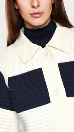 Short colour blocking cardigan