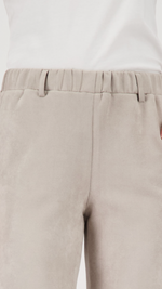 Straight-leg velour trousers