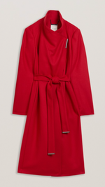 Rose Midi Length Belted Wrap Coat