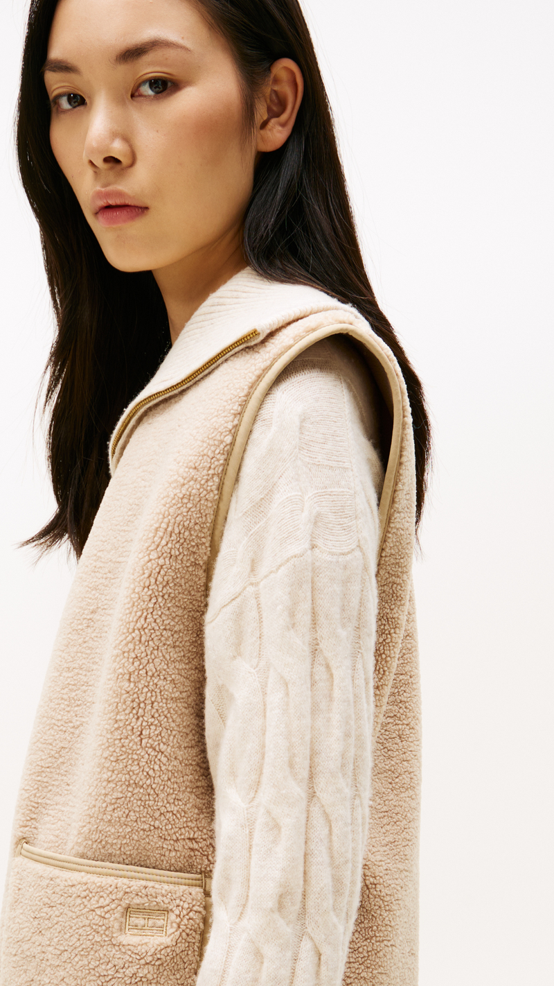 Water Repellent Teddy Fleece Gilet