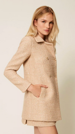 Bouclé coat with sequins