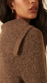 Brown Sailor Collar Relaxed Jumper
