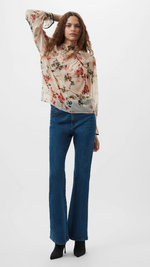 Hallie Crinkle Contrast Floral Top