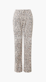 Charlie Leopard Print Straight Jeans