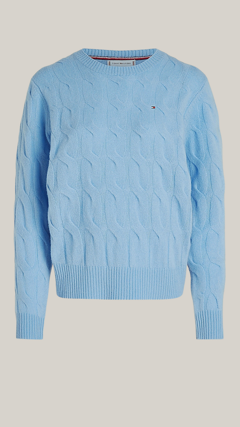 Pure Wool Cable Neck Jumper