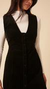 Black Cord Gianna Pinafore Mini Dress
