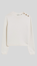 Janha- Rose Button Crew Neck Knit