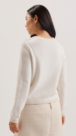 Janha- Rose Button Crew Neck Knit