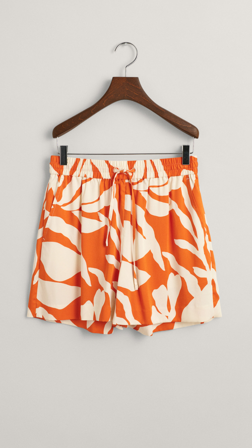 Relaxed Fit Palm Print Pull-On Shorts