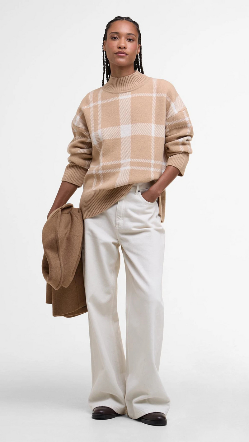 Harriet Tartan High-Neck Jumper