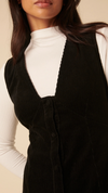 Black Cord Gianna Pinafore Mini Dress