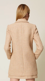 Bouclé coat with sequins