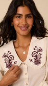 White Floral Embroidered Blouse
