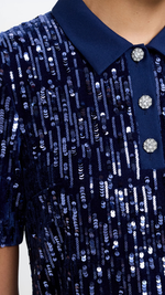 Trinny Velvet Sequin Collared Mini Dress