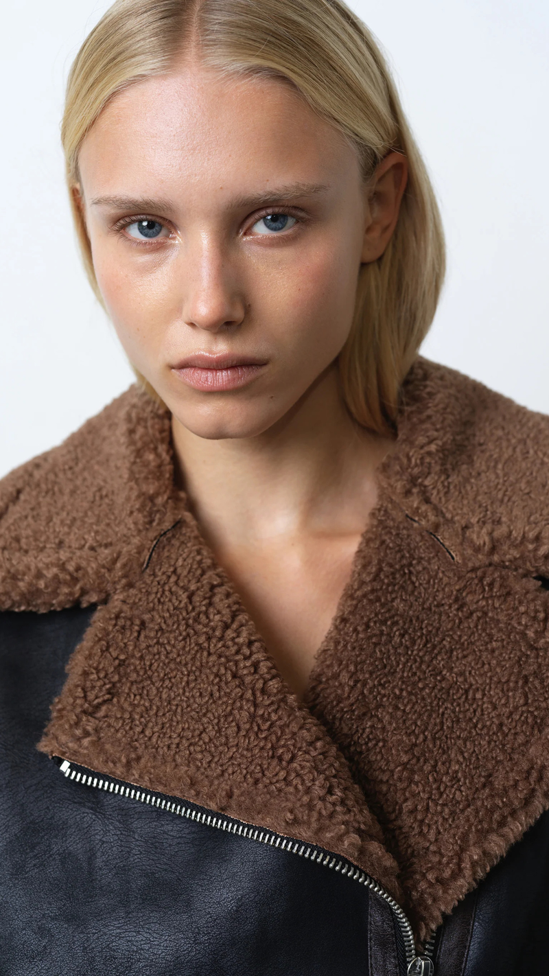 Suedette Zip Up Jacket