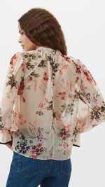 Hallie Crinkle Contrast Floral Top