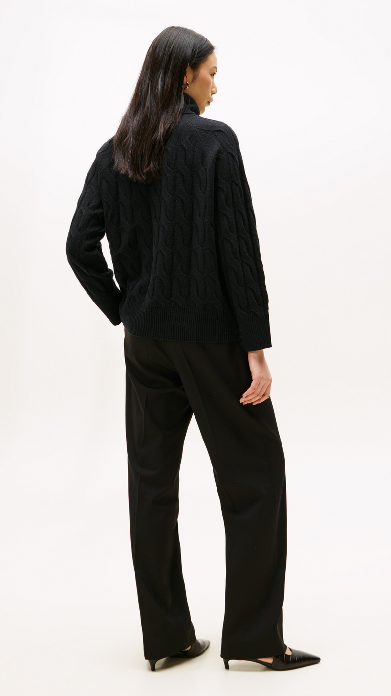 Cable Knit Soft Wool Relaxed Jumper