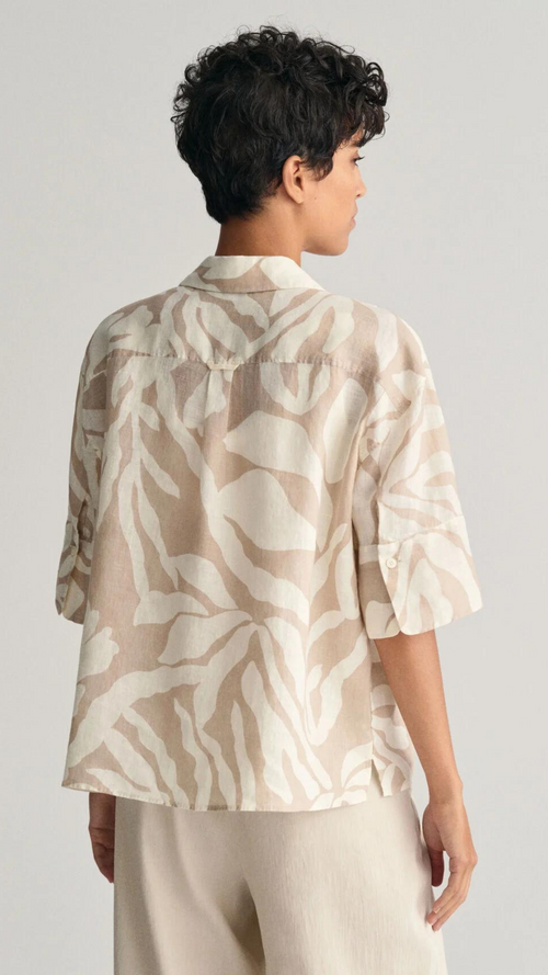 Relaxed Fit Palm Print Shirt