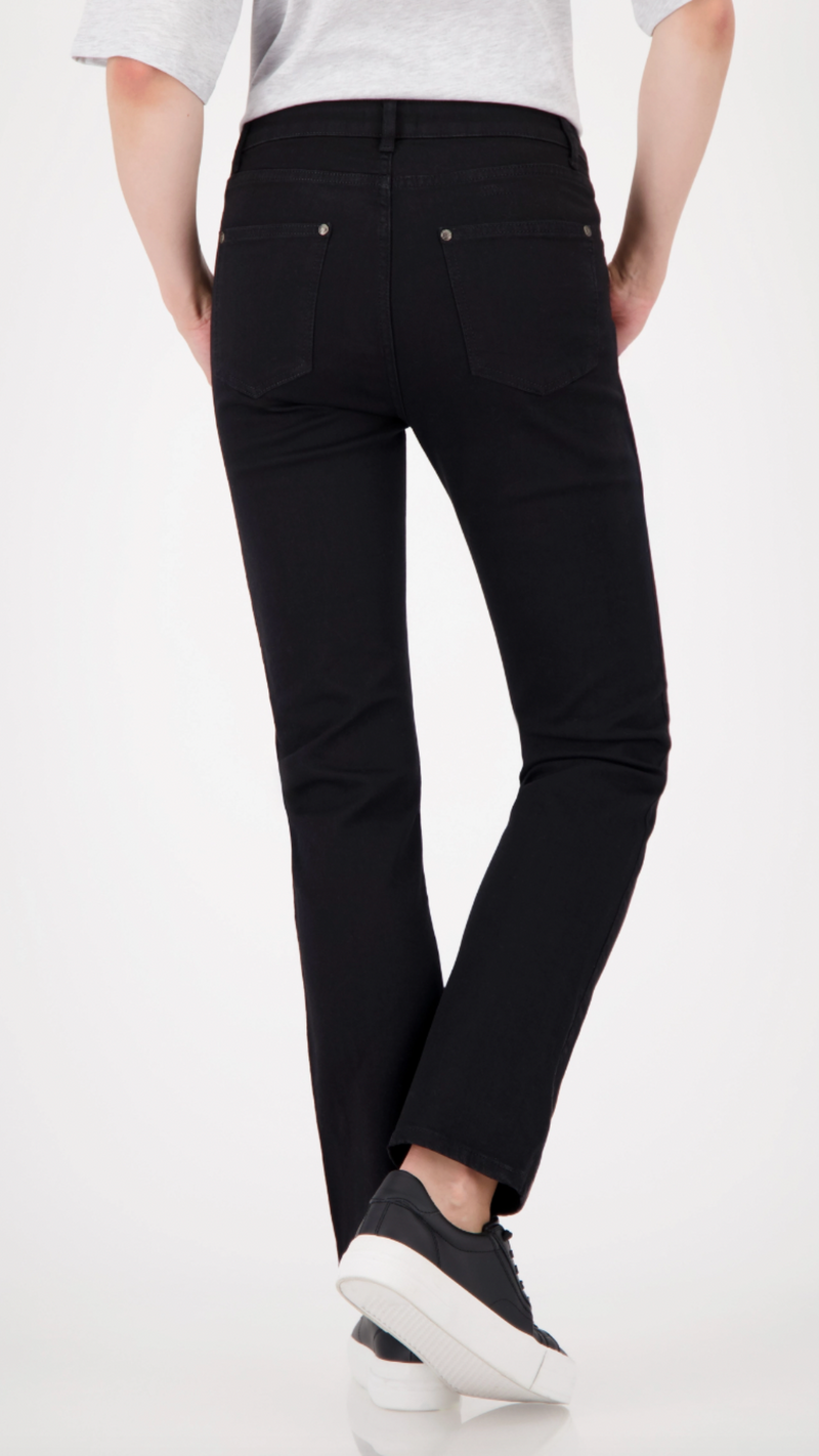 Straight leg jeans with embroidery