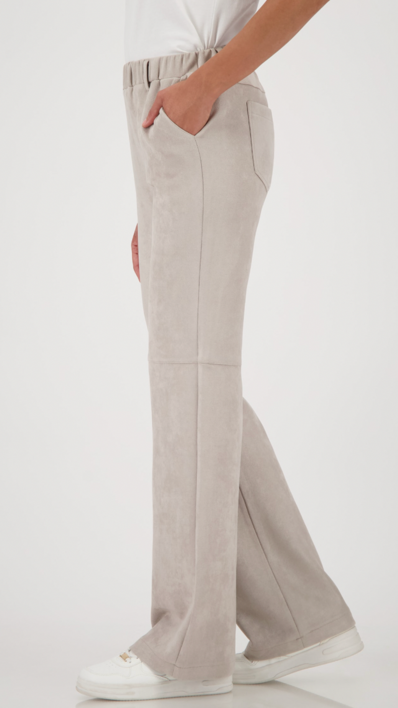 Straight-leg velour trousers
