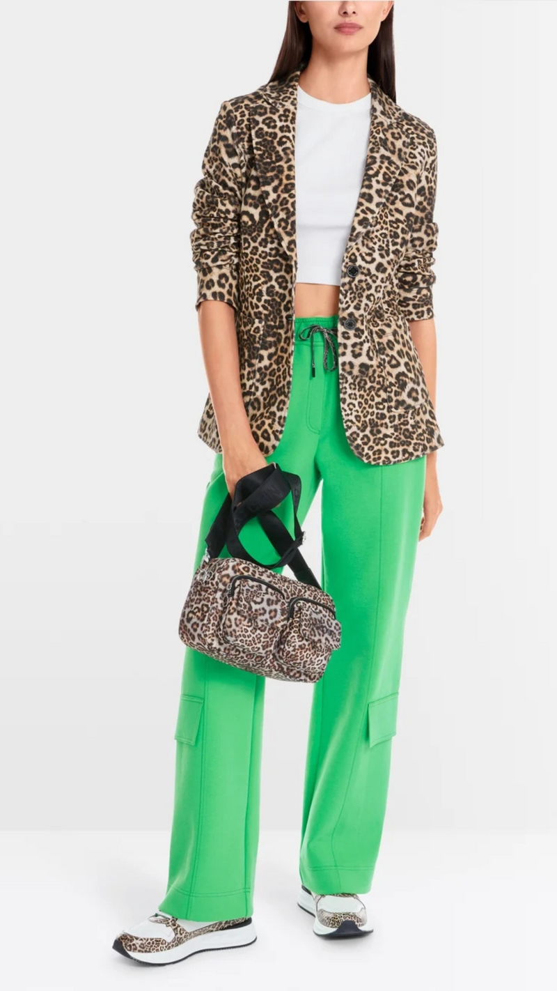 Jersey Blazer With Leopard Print