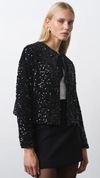 Monet Sequin Bow Tie Cardigan
