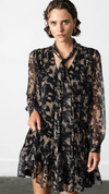 Hallie Snake Chiffon Mini Dress